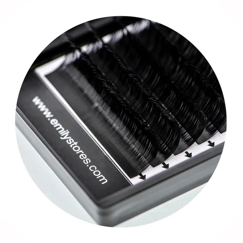 Miniatura 4 de Extensiones de pestañas de 0.006 in de grosor, rizo B, 0.669 in de longitud, volumen, pestañas individuales de aspecto natural para extensiones