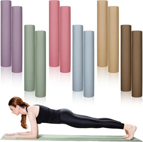 Miniatura 9 de Timgle Paquete de 12 alfombrillas de yoga a granel, 0.157 in de grosor, extra largas, antideslizantes, resistentes a desgarros, juego de ejercicios