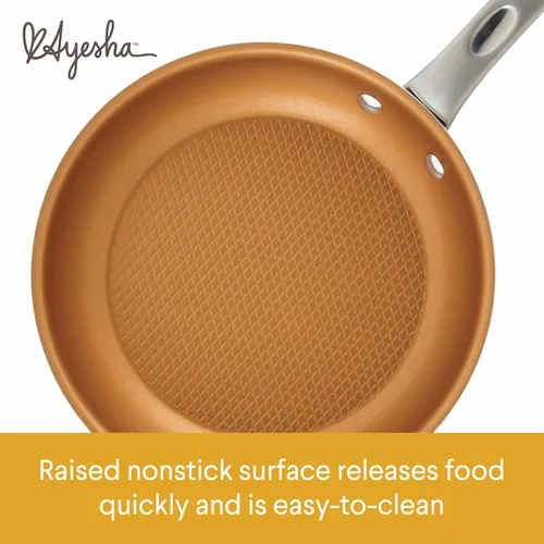 Miniatura 4 de Ayesha Curry Home Collection - Juego de ollas y sartenes antiadherentes anodizados duros, 9 piezas, gris carbón