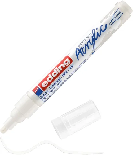 Miniatura 9 de edding 5100 Medium Grey-1 Punta redonda impermeable de 0.079-0.118 in, pintura acrílica para dibujar sobre lienzo, papel de arte y marcadores