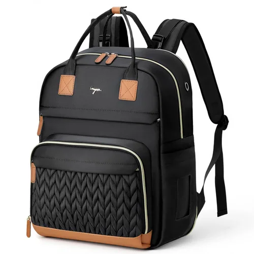 Miniatura 10 de Mochila de Pañales - Mochila de Pañales Extra Grande para 2 Niños Gemelos, Bolsos de Viaje para Bebés para Mamá Papá 25-37L Expandible con Negro