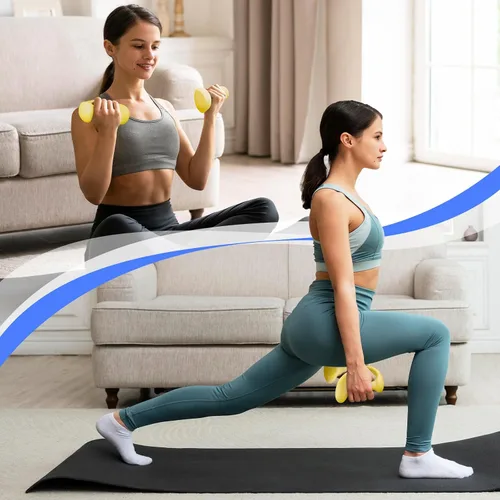 Miniatura 7 de HXD-ERGO Juego de mancuernas ergonómicas para mujeres, pesas de mano para mujeres, para pilates, yoga, correr, entrenamiento de fuerza