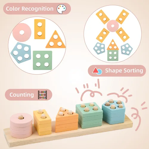 Miniatura 5 de LUCKFUTURE Juguetes para bebés de 6 a 18 meses, juego de juguetes Montessori 8 en 1, juguetes educativos de aprendizaje para niños pequeños de 1 a 3