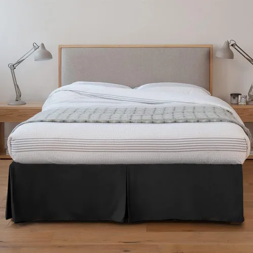 Miniatura 9 de LUX Décor Falda de Cama King de 16 Pulgadas de Caída - Falda de Cama Plisada de Microfibra Cepillada - Fácil Ajuste, Resistente a Arrugas y Negro