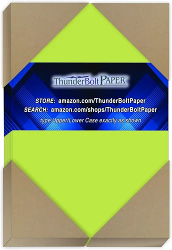 Miniatura 9 de 100 fundas de color verde lima brillante de 65 libras, papel de tarjeta, 8.5 x 14 pulgadas, tamaño legal y de menú, cartulina ligera de 65 libras