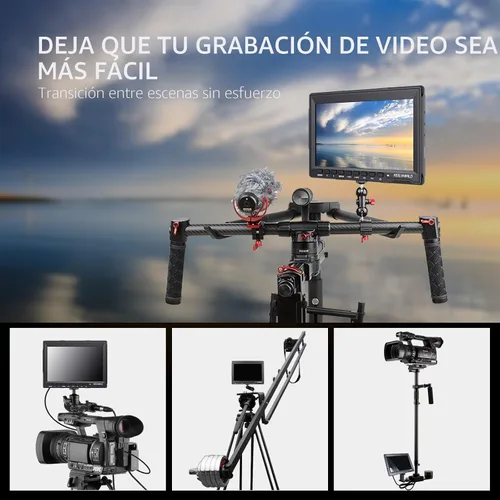 Miniatura 6 de FEELWORLD FW759 7 pulgadas Cámara DSLR Monitor de campo HD Asistencia de vídeo Slim IPS 1280x800 4K HDMI 1080p con sombrilla