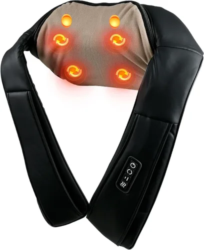 Miniatura 5 de Carepeutic Masajeador 3D total de cuello y hombros con movimiento de amasamiento y percusión con calor, masajeador 2 en 1 con reposabrazos/asas