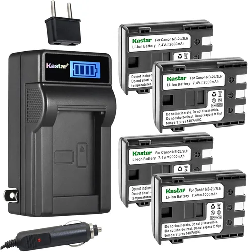 Miniatura 7 de Kastar NB-2LH - Cargador de batería para Canon Elura 40 MC, Elura 50, Elura 60, Elura 65, Elura 70, Elura 80, Elura 85, Elura 90, EOS 350D, EOS