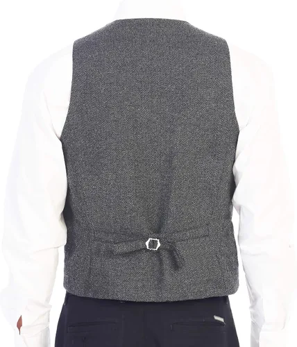 Miniatura 27 de Gioberti Chaleco de tweed formal de 6 botones para hombres