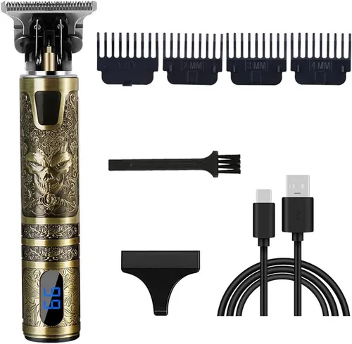 Miniatura 11 de Cortadora de pelo profesional para hombres y mujeres, inalámbrica, recargable, recortadora de pelo, kit de aseo de corte de cuerpo de metal