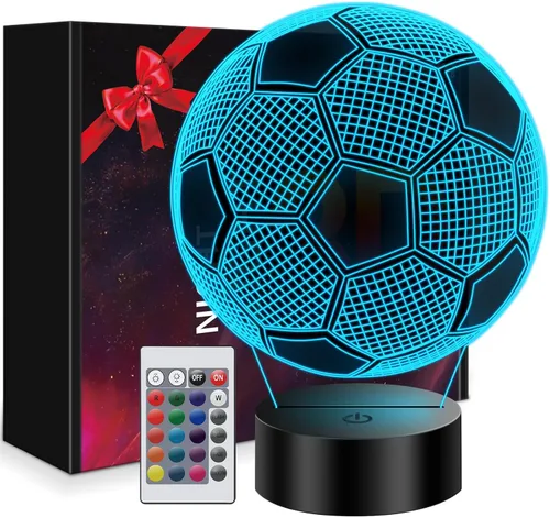Regalos de fútbol para niños de 8 a 12 años, lámpara de fútbol con ilusión 3D, regalos para niños, adolescentes, niños y niñas, 5, 6, 7, 8, 9, 10,