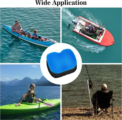 Miniatura 5 de Kayak Seat Cushion, Anti Slip Gel Seat Cushion for Long Sitting on Boat, Canoe, Sup, Chair Azul