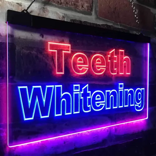 Miniatura 3 de ADVPRO Teeth Whitening Dentist Display Dual Color LED Neon Sign Blue & Red 24" x 16" st6s64-j0996-br