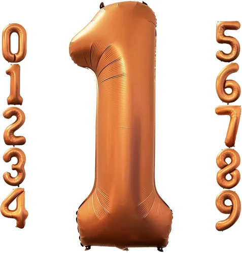 Miniatura 9 de Lovoir Globo naranja número 4 de 40 pulgadas, tamaño grande, de papel de aluminio de mylar de aluminio de Mylar de color amarillo azafrán