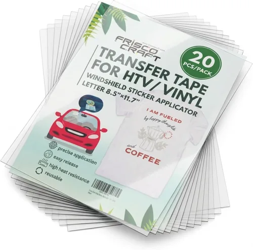 Miniatura 10 de Frisco Craft Cinta de transferencia de vinilo de transferencia de calor – Cinta transparente para planchar con estampado HTV y papel adhesivo