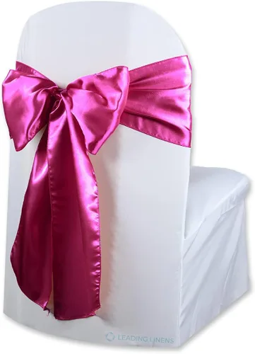 Miniatura 11 de Funda de satén para silla con lazo – Elegantes fajas para bodas, banquetes, recepciones, eventos especiales, restaurantes y fiestas – 28 opciones