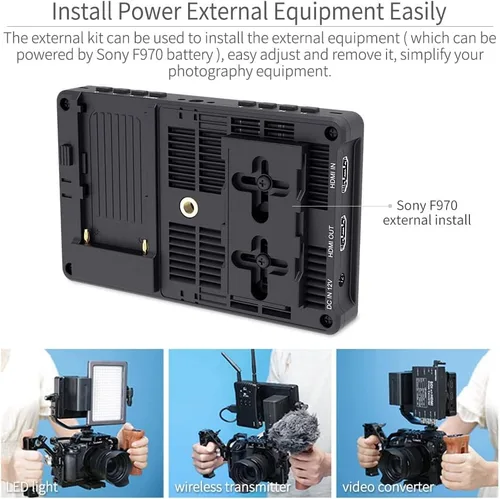 Miniatura 4 de FEELWORLD F5 Pro V4 Monitor de campo de 6 pulgadas Pantalla táctil Cámara DSLR Director de campo con 3D LUT F970 Kit externo IPS FHD 1920x1080 4K