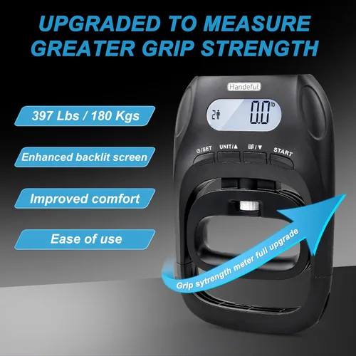 Miniatura 8 de Handeful Grip Strength Tester Trainer - Dynamometer Handgrip Measurer Meter, Handheld Strengthener Exerciser for Sports, School, and Home Use