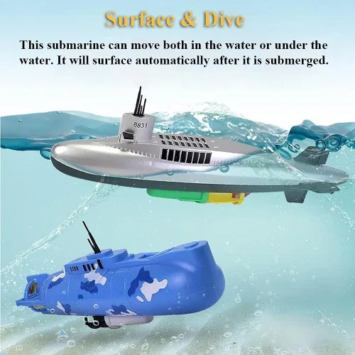 Miniatura 3 de Juguete de baño submarino eléctrico, divertido modelo de submarino militar, juguete flotante de agua para niños (8823)