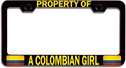 Makoroni - Propiedad de una niña colombiana Colombia Colombian Bl marco de matrícula de acero, titular de la etiqueta de licencia
