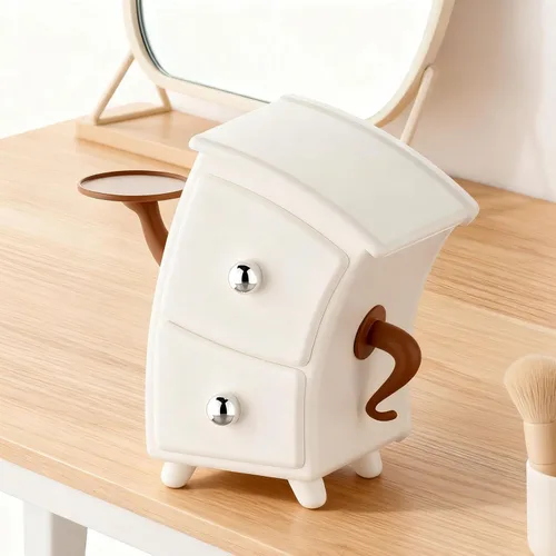 Miniatura 5 de Cosmetic Puff Organizer Drawer, Makeup Box, Dustproof Makeup Organiser, Cosmetic Dressing Table Organiser