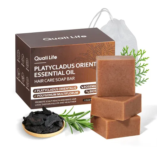Barra de champú con aceite esencial de hierbas para el crecimiento del cabello, fortalecimiento y voluminización, jabón orgánico con aceite de