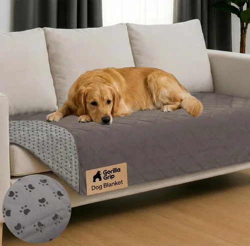 Miniatura 37 de GORILLA GRIP® Manta impermeable para perro, funda de sofá a prueba de fugas para perros, parte trasera de agarre de silicona, protege el sofá