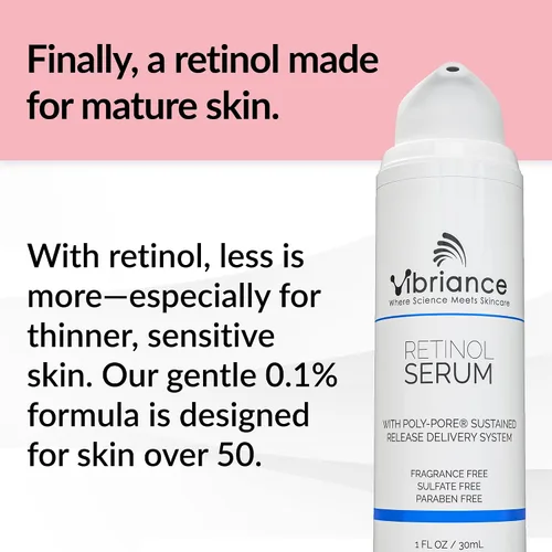 Miniatura 3 de Vibriance Suero de retinol para la cara, reduce la apariencia de arrugas profundas y poros grandes, mejora el tono, mejora la tez, crema de noche
