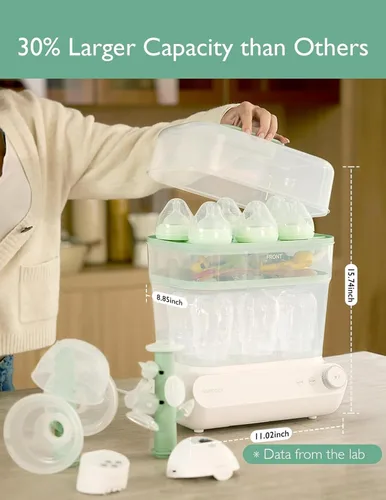 Miniatura 2 de Momcozy Esterilizador y secadora de botellas grandes de 3 capas y calentador de botellas Momcozy