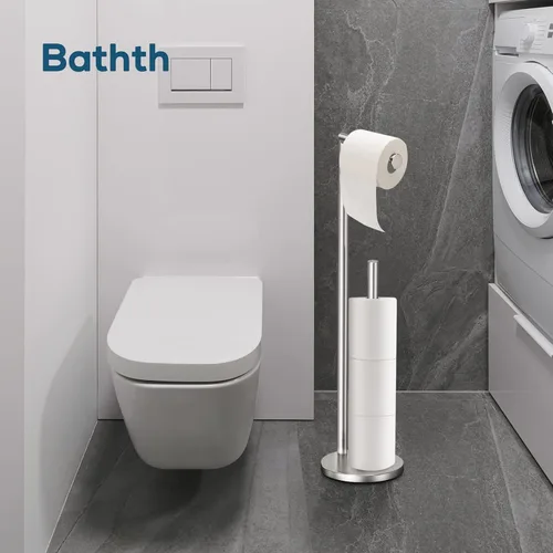 Miniatura 6 de Soporte para papel higiénico, soporte para papel higiénico de níquel cepillado, soporte para papel higiénico independiente, almacenamiento de papel