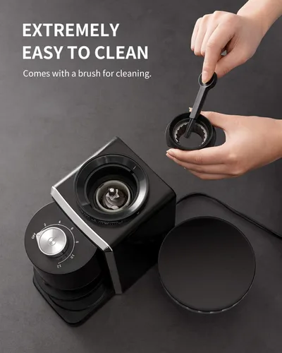 Miniatura 6 de KIDISLE Molinillo de café expreso con rebabas cónicas, molinillo eléctrico de granos de café con 35 ajustes precisos con tecnología antiestática