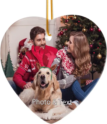 Bemaystar Adornos de Navidad personalizados con foto 2025 – Adornos de Navidad personalizados con imagen y texto, decoración personalizada de árbol