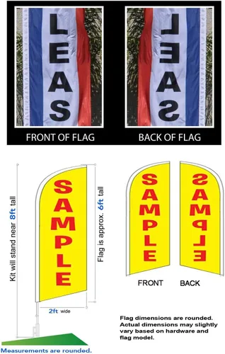Miniatura 2 de FFN Paquete de 3 kits de bandera de plumas de 8 pies, incluye mástiles de bandera, estacas de tierra y bolsas de viaje, letreros de césped
