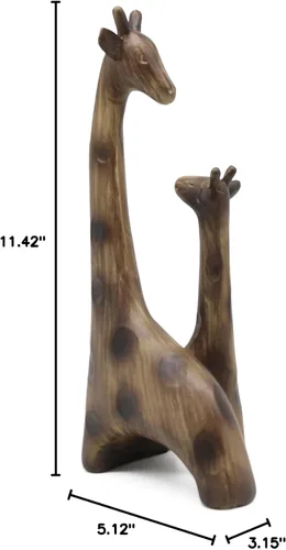 Miniatura 10 de Lukitas Estatua y escultura de jirafas, figura de jirafa para mamá y bebé, adornos decorativos creativos de escritorio, resina de 11 pulgadas