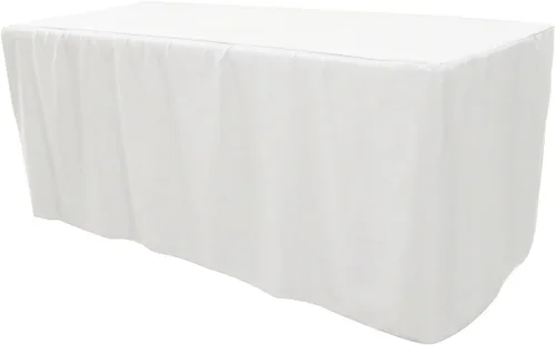 Miniatura 39 de YOUR CHAIR COVERS Mantel ajustable color marrón chocolate – Mantel rectangular de poliéster ajustable de 6 pies, mesa de buffet para interiores