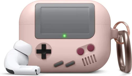 Miniatura 7 de elago AW5 - Funda compatible con AirPods Pro, diseño clásico de consola de juegos portátil con llavero, construcción de silicona duradera, Negro