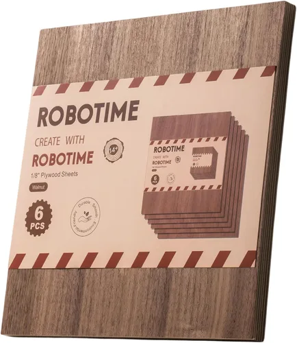 ROBOTIME 6 piezas de madera contrachapada de nogal de 0.118 pulgadas para corte láser, madera contrachapada de 1/8 para manualidades, grabado y