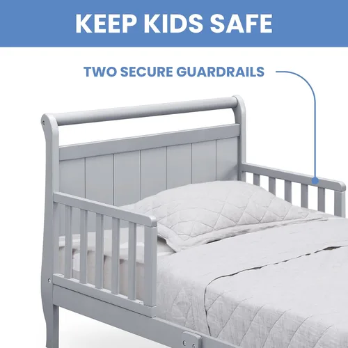 Miniatura 6 de Delta Children - Cama de madera estilo carruaje para niños pequeños, color gris