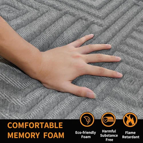 Miniatura 6 de ESHINE Colchón Twin XL de 14 pulgadas, espuma viscoelástica de gel refrescante fabricada en Estados Unidos, infusionado con té verde para alivio
