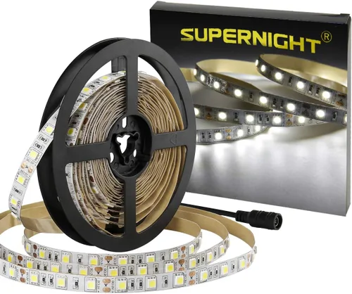 Miniatura 9 de SUPERNIGHT tira de luz LED, 16.4ft/5M SMD 5050 60Leds/M azul impermeable LED flexible Flash 300 LEDs cuerda luces