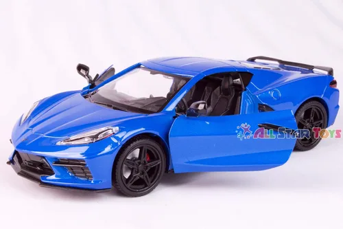 Miniatura 3 de 2020 Chevrolet Corvette C8 Stingray Blue Metallic "Timeless Legends" 1/24 Modelo de auto fundido a presión por Motormax
