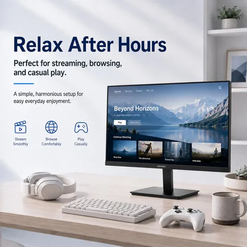 Miniatura 5 de KOORUI Monitor de PC FHD IPS de 24 pulgadas, sincronización adaptativa de 144 Hz, cuidado de los ojos, inclinación ajustable, HDMI y VGA, montaje