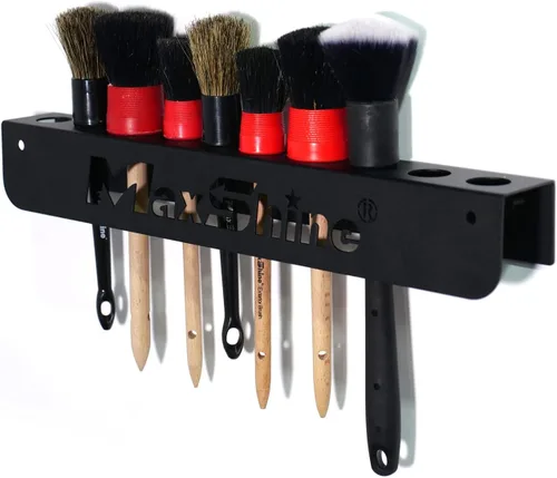 Miniatura 8 de Maxshine Soporte universal para cepillos de detalles, organizador de pared con capacidad para hasta 10 cepillos, construcción de hierro resistente