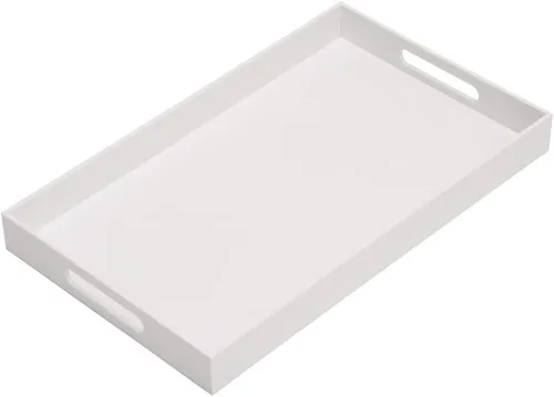 Miniatura 16 de KEVLANG - Bandeja de servir transparente y resistente de acrílico con asas - 12x16 pulgadas - Para servir café, aperitivos, desayuno, mayordomo