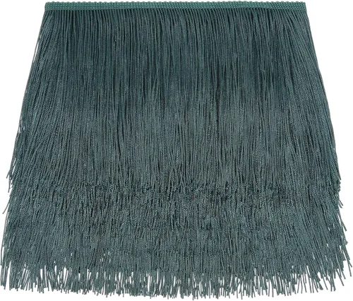 AWAYTR Ribete de Flecos para Costura de 10 Yardas - 6 pulgadas de Ancho con Borlas para Manualidades DIY, Ropa y Decoración de Vestidos (Verde Verde