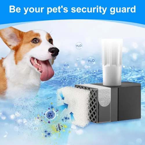 Miniatura 4 de Paquete de 12 filtros y 12 esponjas de bomba de agua para perros, compatible con fuente de perro FEELNEEDY de 7L/1.8 galones (FN-W05), 12+12 filtros