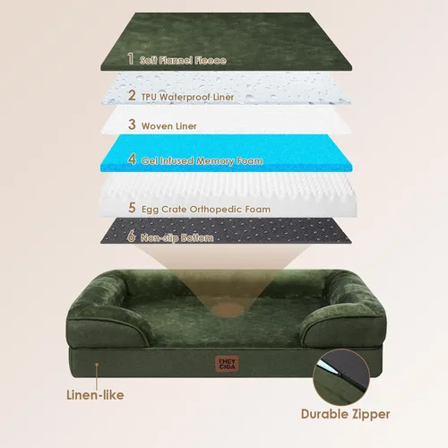 Miniatura 18 de EHEYCIGA – Cama ortopédica impermeable para perros pequeños, de espuma viscoelástica tipo caja de huevos, con bordes elevados y base antideslizante