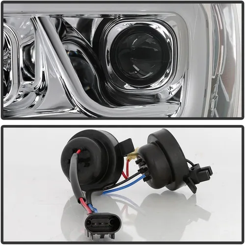 Miniatura 4 de ACANII - Para 2006-2008 Dodge Ram 1500 2500 3500 Truck LED Tube Projector Faros delanteros del lado del conductor y del pasajero