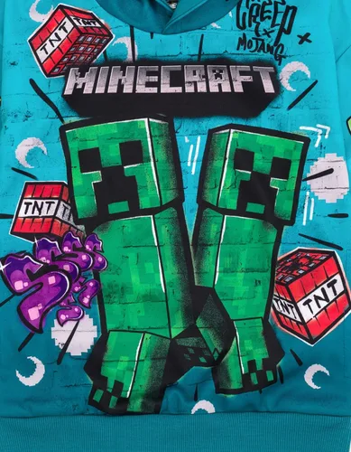 Miniatura 3 de Minecraft Creeper Zombie Steve - Sudadera con capucha de forro polar para niños pequeños a grandes