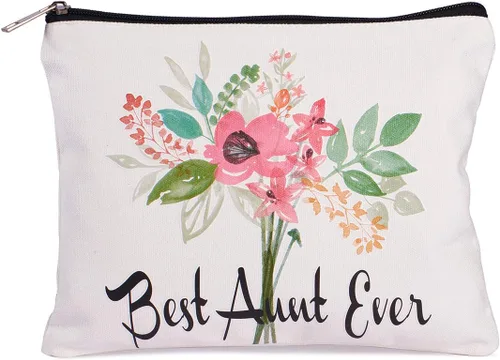 Bolsa de cosméticos Best Aunt Ever, regalos para tía, regalos de sobrina para Navidad, cumpleaños, jubilación, tía, viaje, bolsa de maquillaje,
